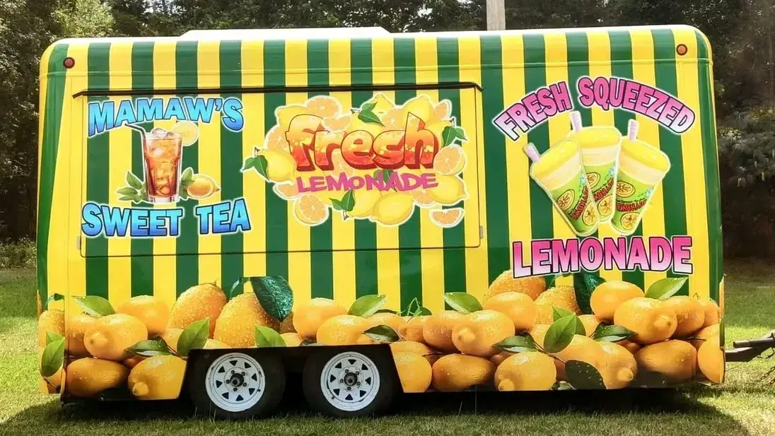 Concession trailer wrapped for Mamaw's Fresh Lemonade