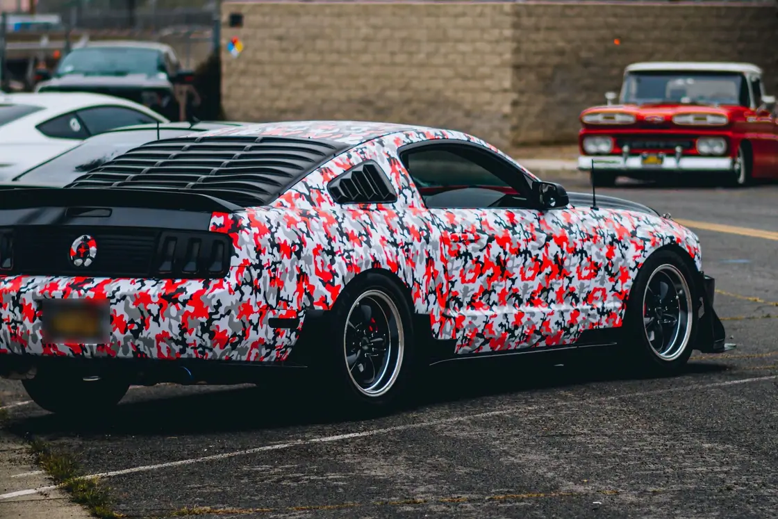 Camouflage wrap photograph