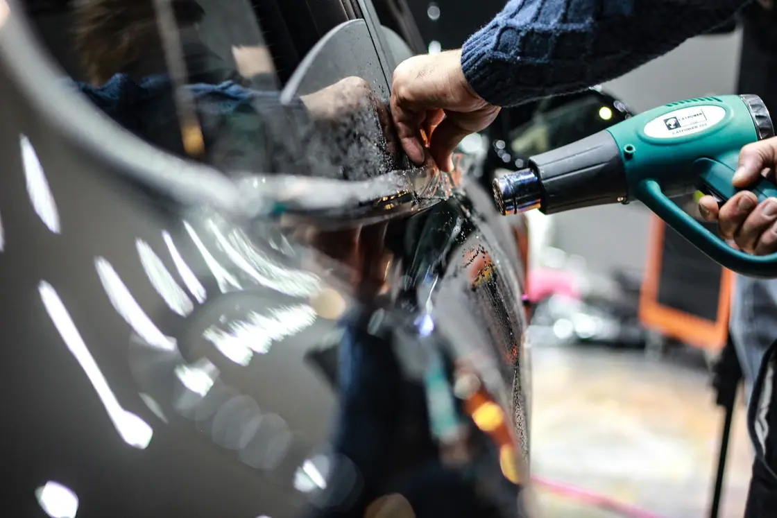Heat gun and film detail photograph